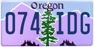OR license plate 074IDG