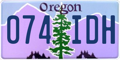 OR license plate 074IDH