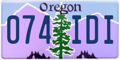 OR license plate 074IDI