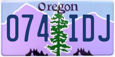 OR license plate 074IDJ