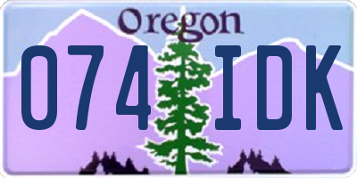 OR license plate 074IDK