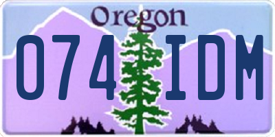 OR license plate 074IDM