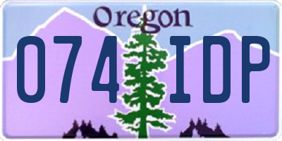 OR license plate 074IDP