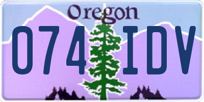 OR license plate 074IDV