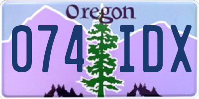 OR license plate 074IDX