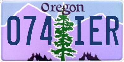 OR license plate 074IER