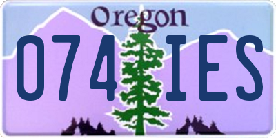 OR license plate 074IES