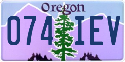 OR license plate 074IEV