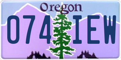 OR license plate 074IEW