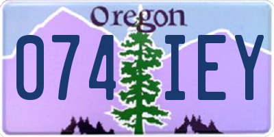 OR license plate 074IEY