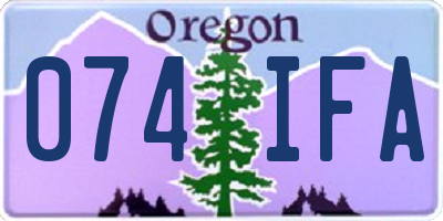 OR license plate 074IFA