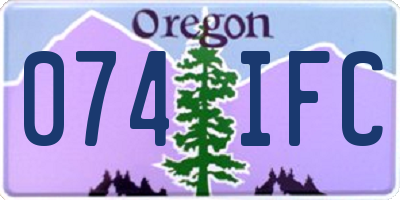 OR license plate 074IFC