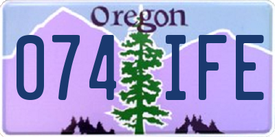OR license plate 074IFE