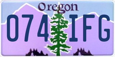 OR license plate 074IFG