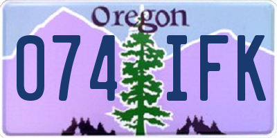 OR license plate 074IFK