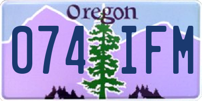 OR license plate 074IFM