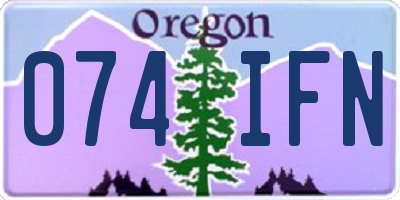 OR license plate 074IFN