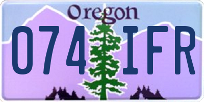 OR license plate 074IFR