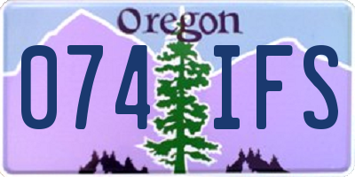 OR license plate 074IFS