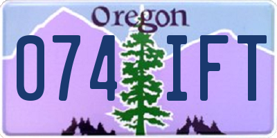 OR license plate 074IFT