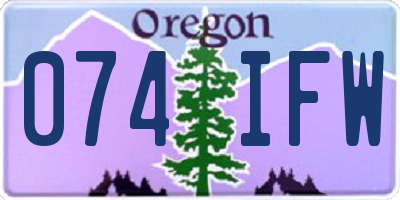 OR license plate 074IFW
