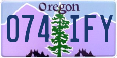 OR license plate 074IFY