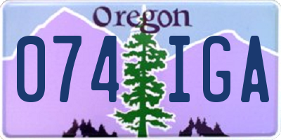OR license plate 074IGA