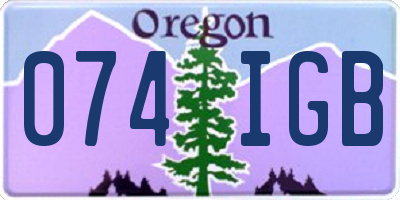 OR license plate 074IGB