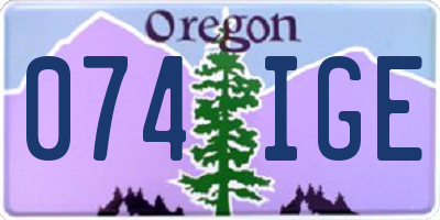 OR license plate 074IGE