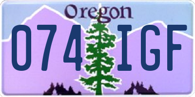 OR license plate 074IGF