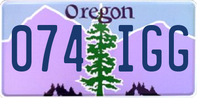 OR license plate 074IGG