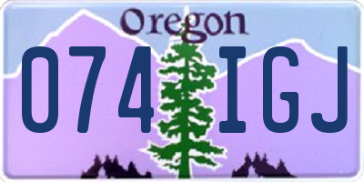 OR license plate 074IGJ
