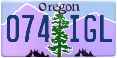 OR license plate 074IGL