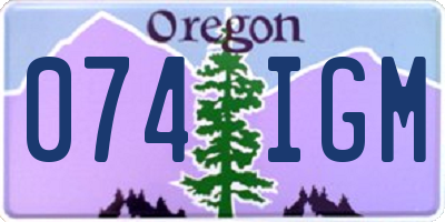 OR license plate 074IGM