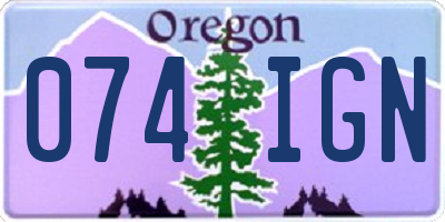 OR license plate 074IGN