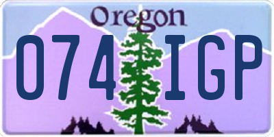 OR license plate 074IGP