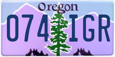 OR license plate 074IGR