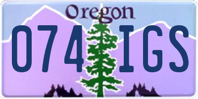 OR license plate 074IGS