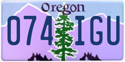 OR license plate 074IGU