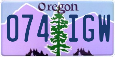 OR license plate 074IGW