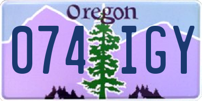 OR license plate 074IGY