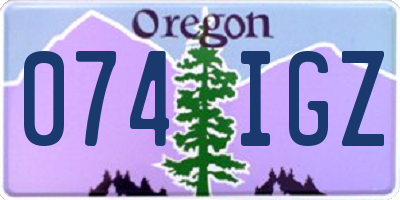 OR license plate 074IGZ