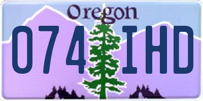 OR license plate 074IHD