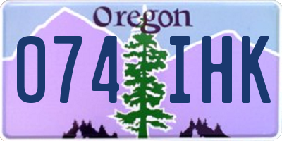 OR license plate 074IHK