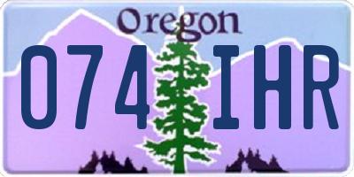OR license plate 074IHR