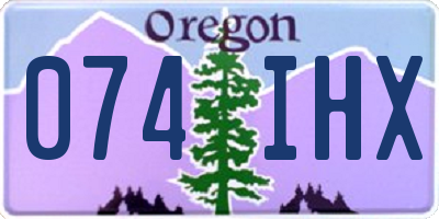 OR license plate 074IHX