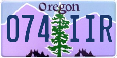 OR license plate 074IIR