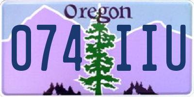 OR license plate 074IIU