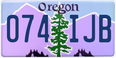 OR license plate 074IJB