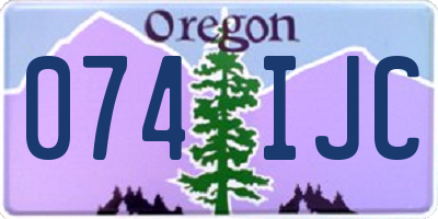 OR license plate 074IJC